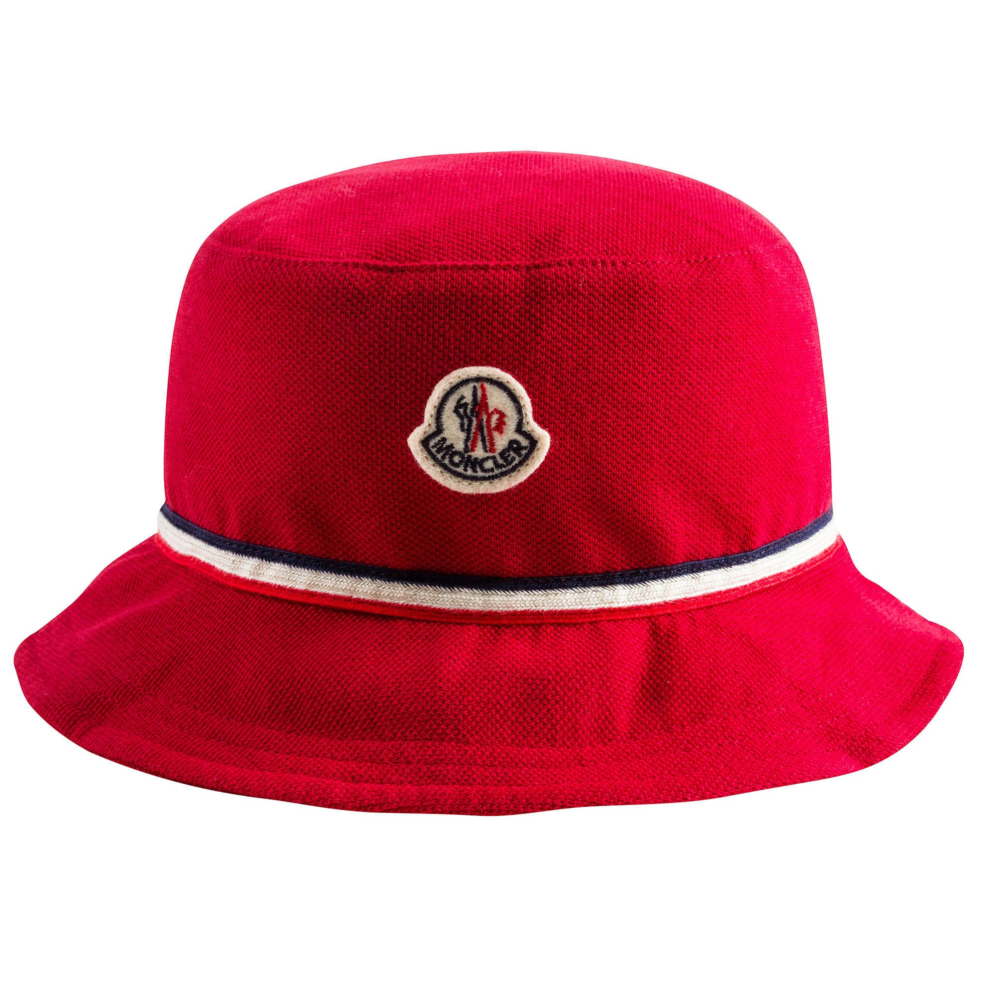 Baby Red Sun Hat With Striped Trims