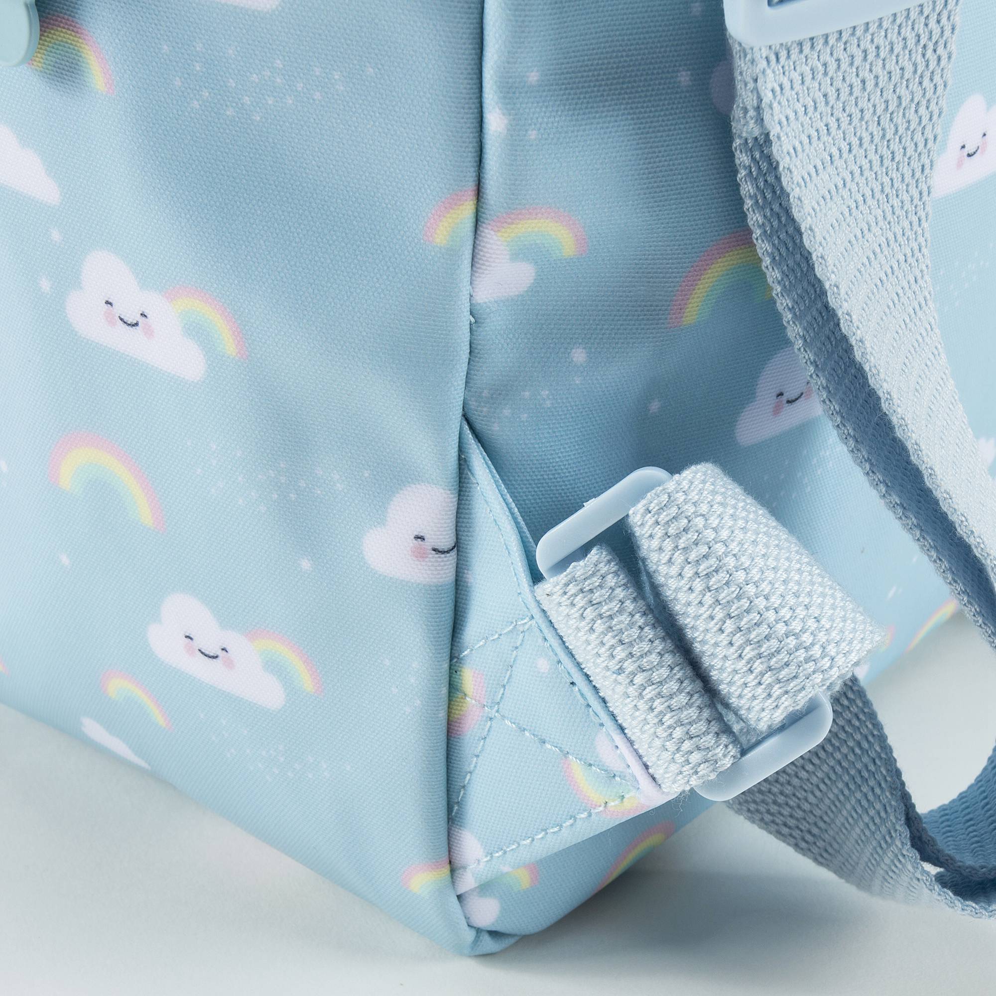 Girls Light Blue Rainbow Printed Backpack（20 x 13 x 26 cm）