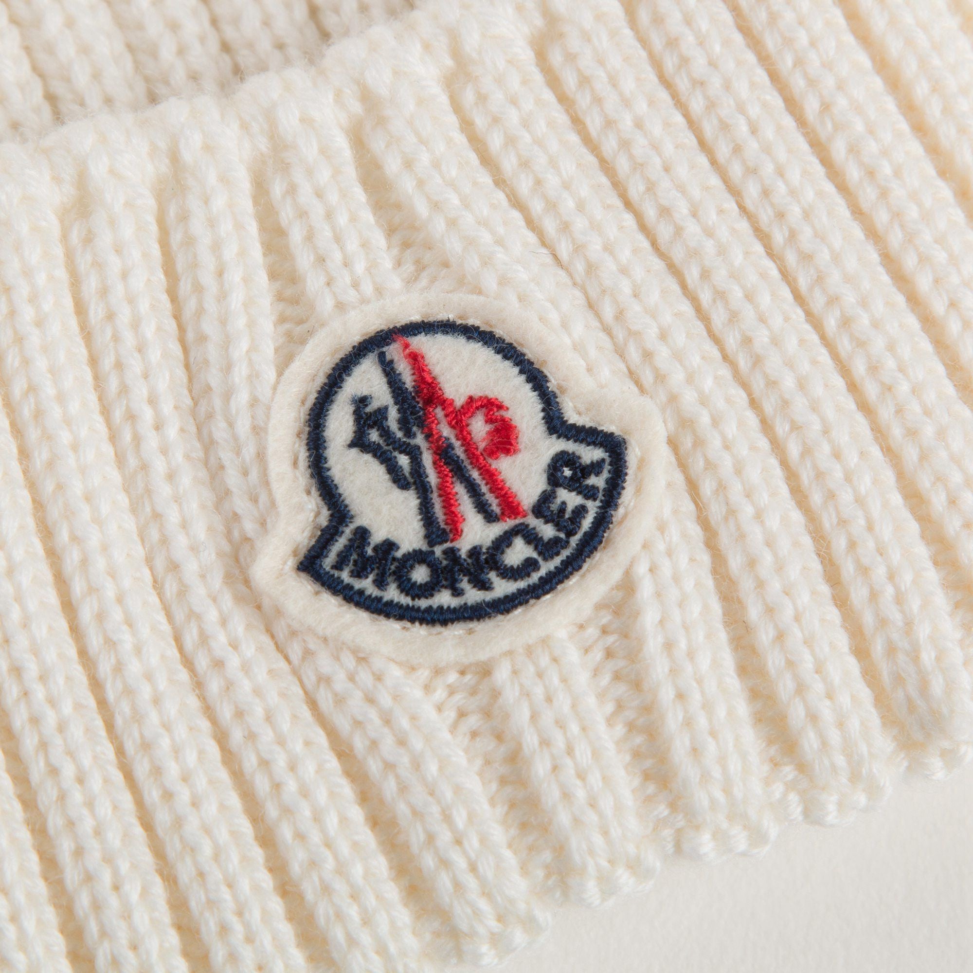 Boys & Girls Ivory Knitted Hat With Fur Pom-Pom Trim