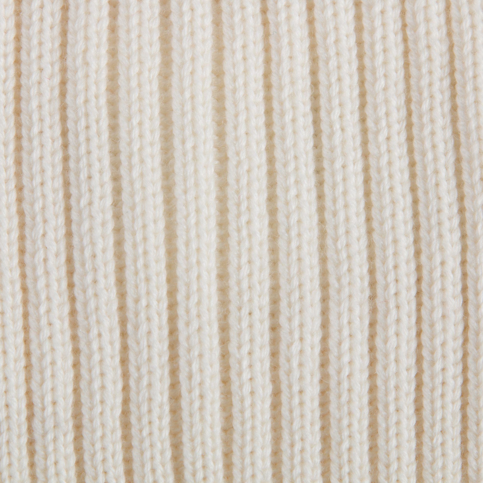 Boys & Girls Ivory Knitted Hat With Fur Pom-Pom Trim