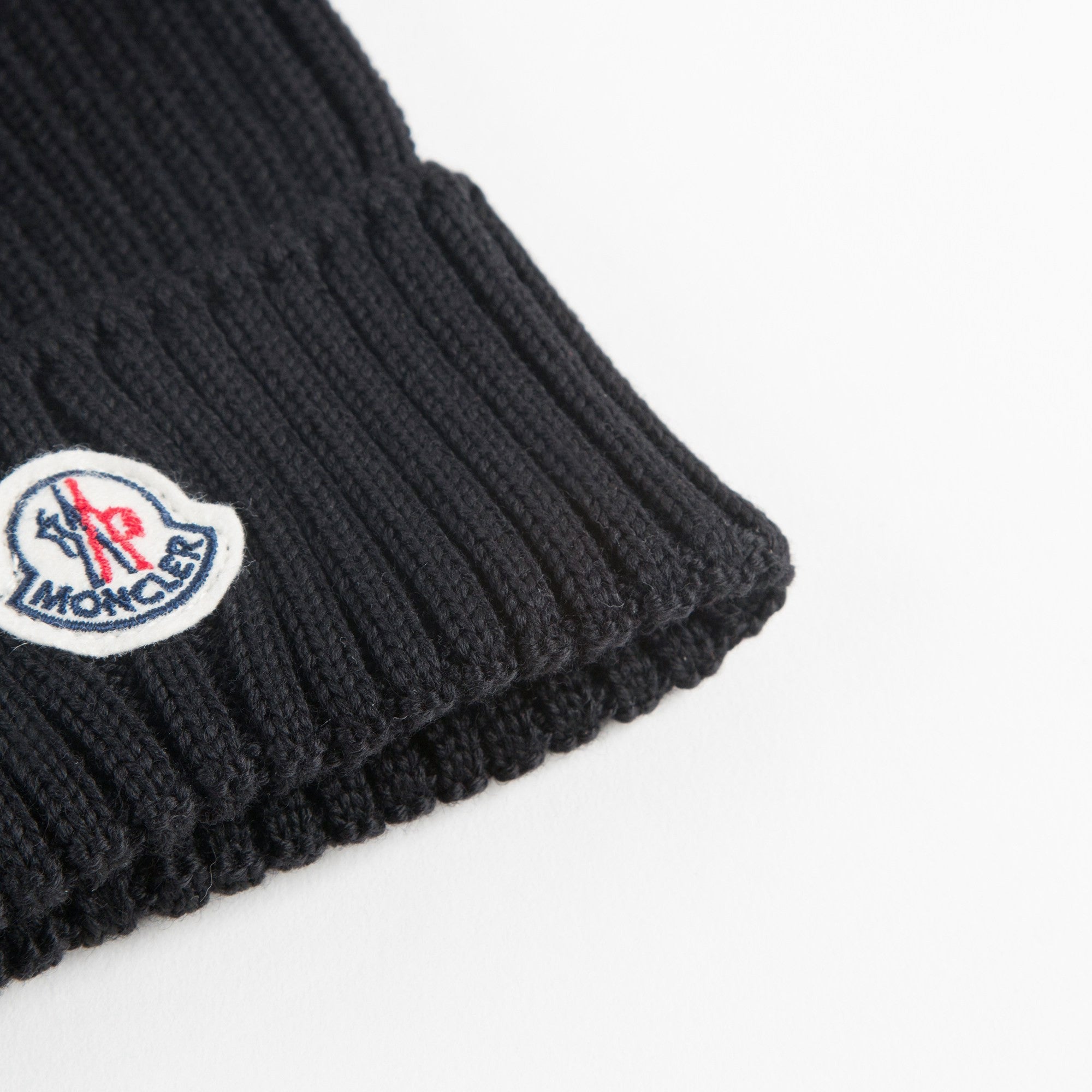 Boys & Girls Black Knitted Hat With Fur Pom-Pom Trim