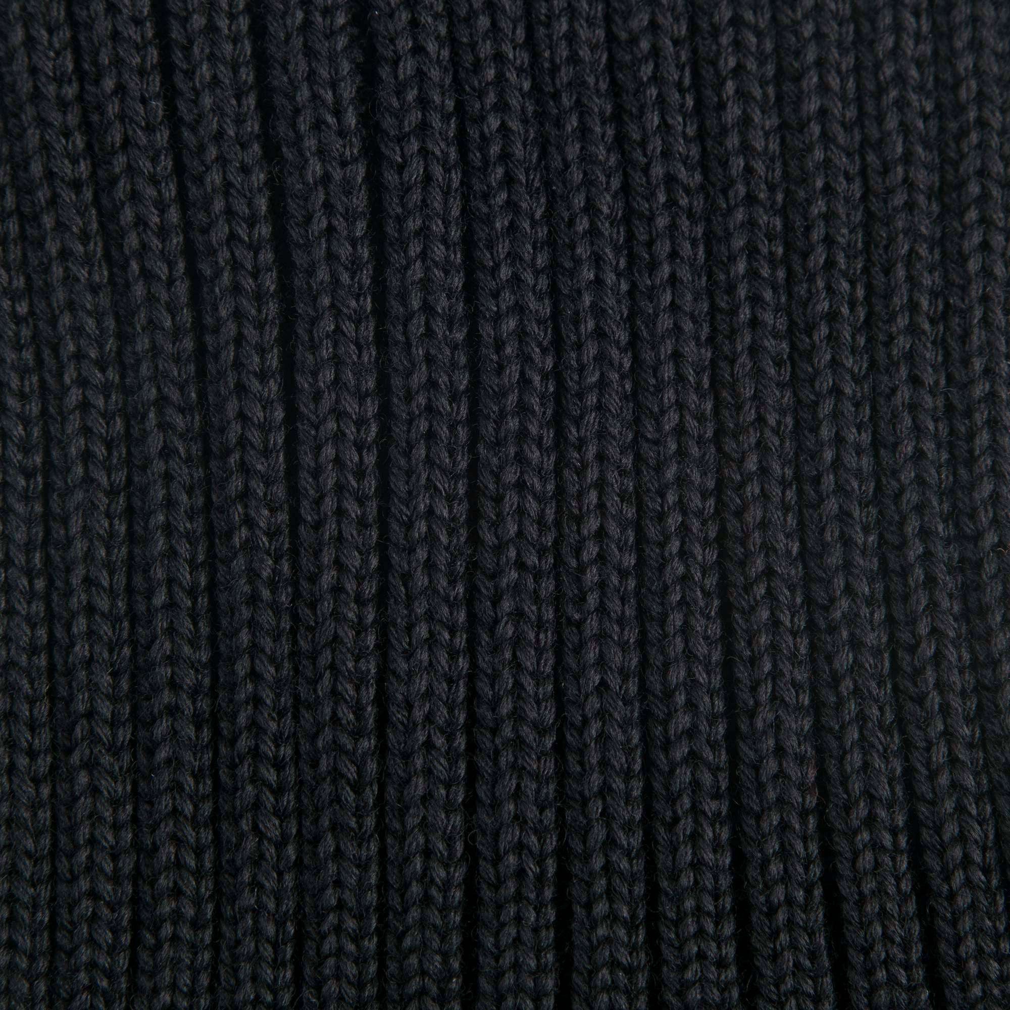 Boys & Girls Black Knitted Hat With Fur Pom-Pom Trim
