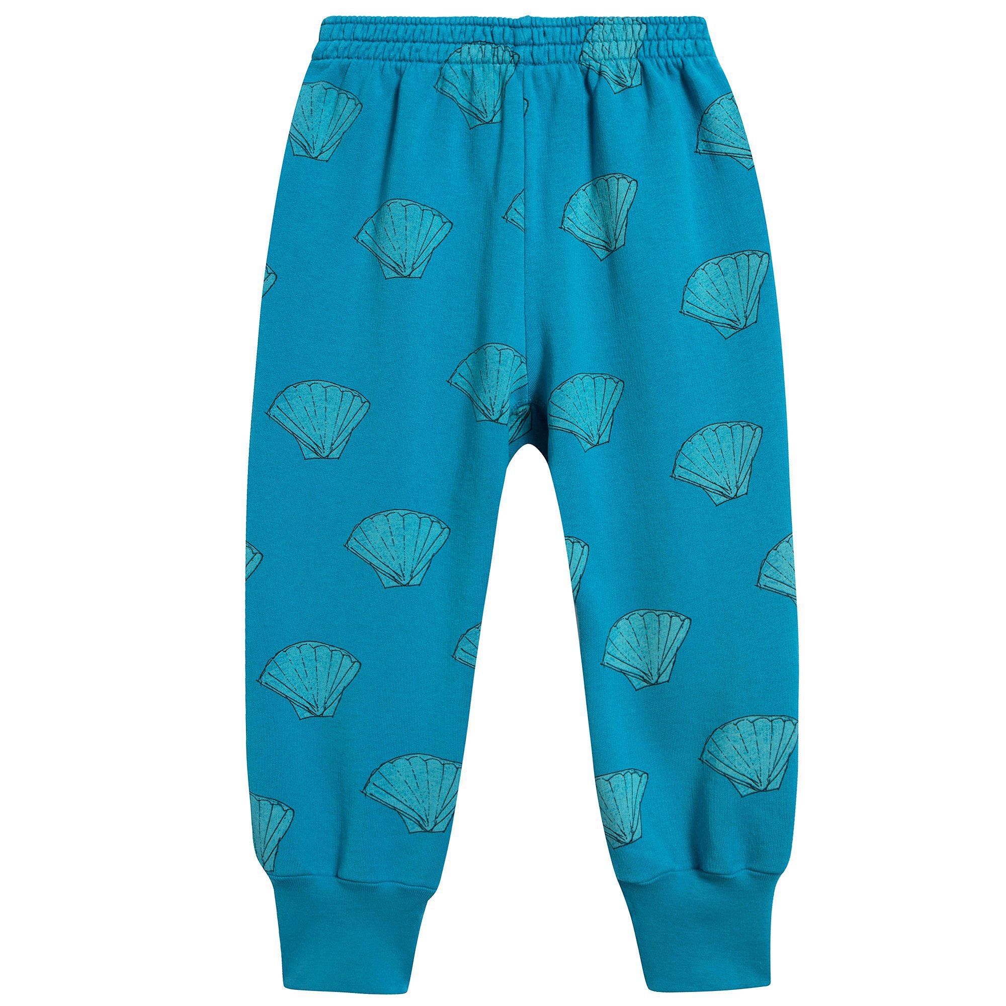 Girls & Boys Blue Shells Cotton Trousers