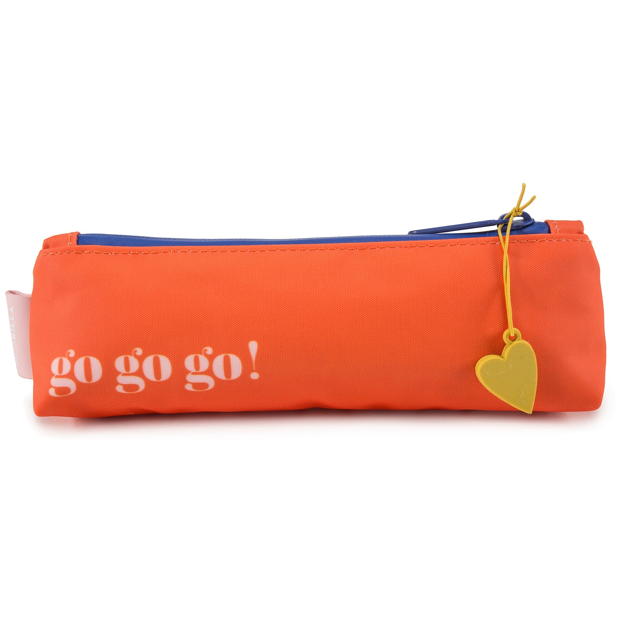 Girls Orange Go Go Go Pencil Pouch（23 x 9 cm）