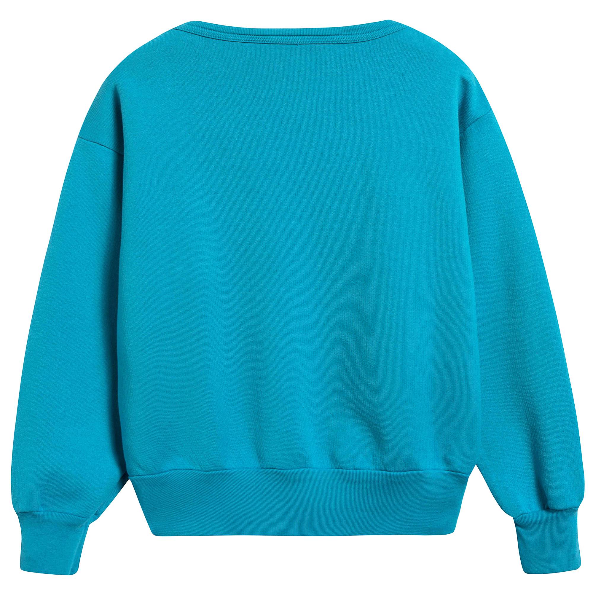 Girls Blue Animals Cotton Swertshirt