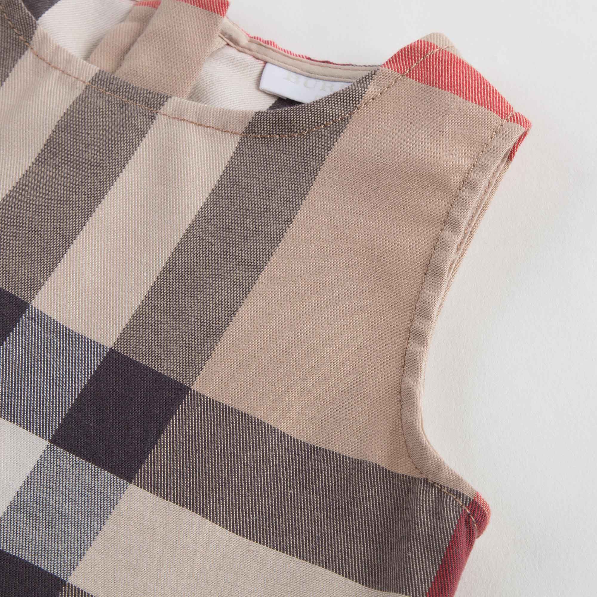 Baby Girls Beige New Classic Check Cotton Dress - CÉMAROSE | Children's Fashion Store - 7
