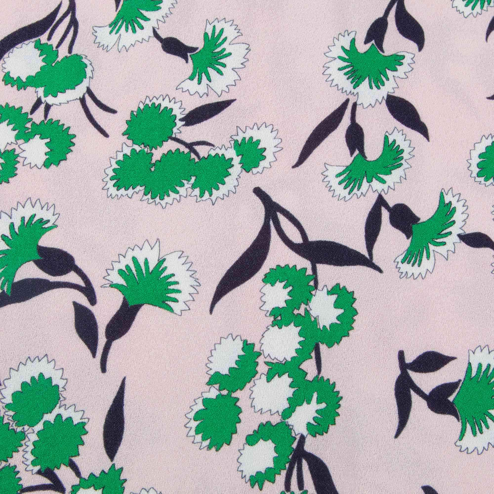 Girls Pink & Green Rose Viscose Shirt