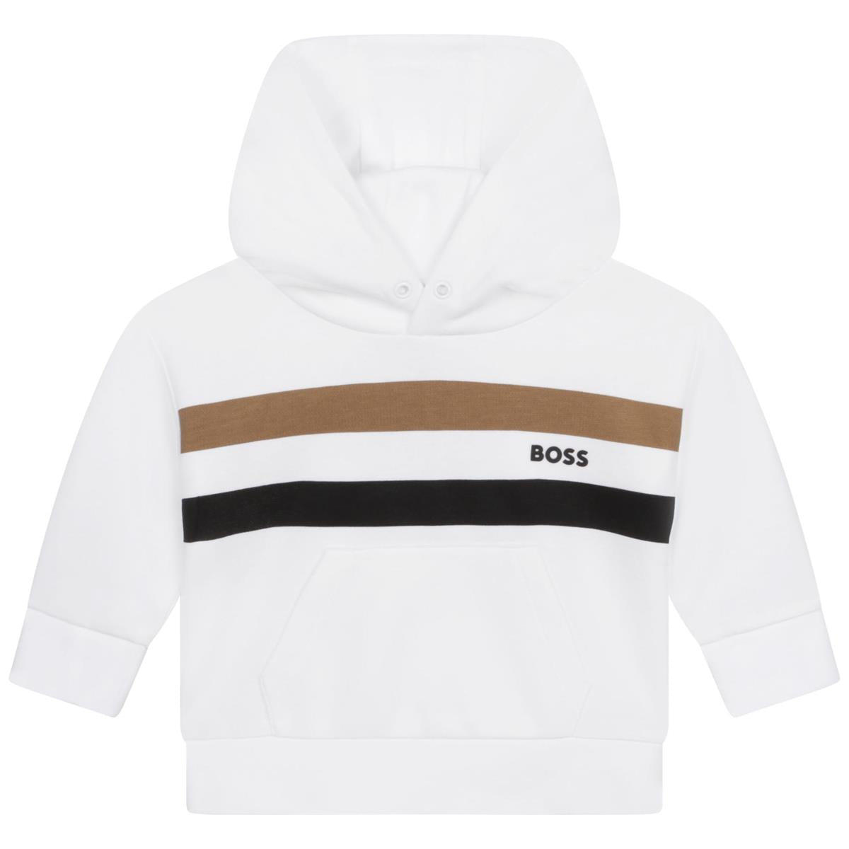 Baby Boys White Hooded Sweatshirt