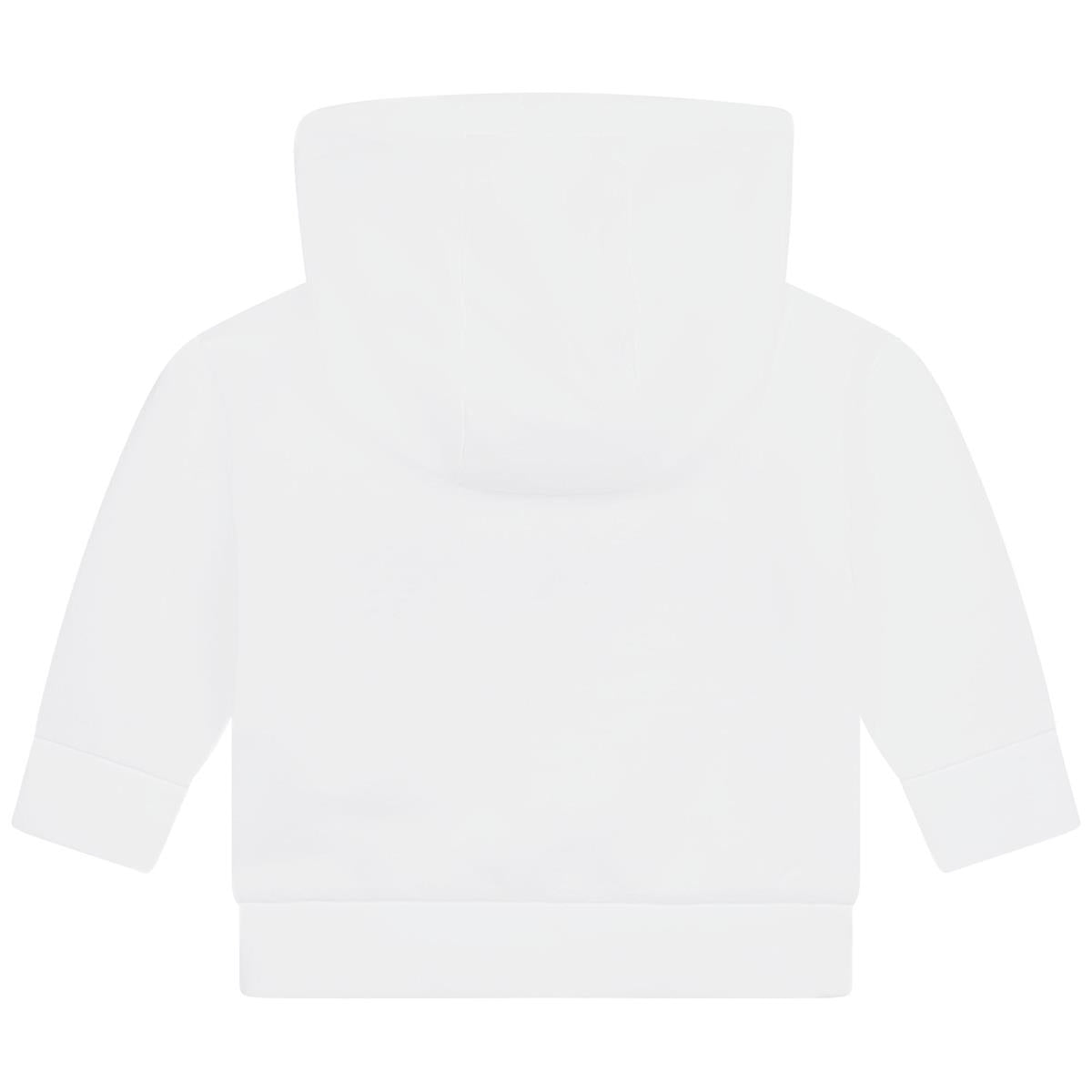 Baby Boys White Hooded Sweatshirt