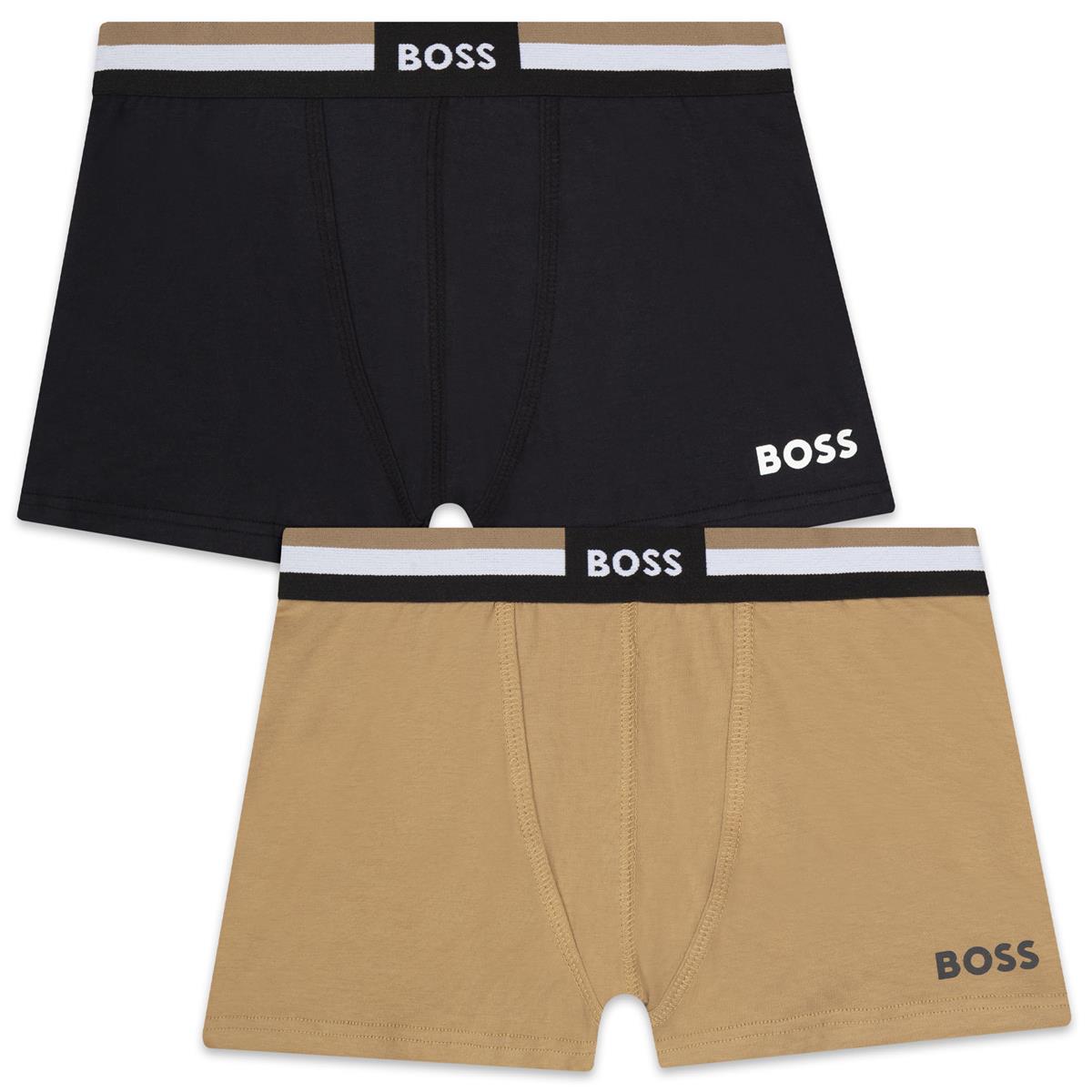 Boys Black Logo Underwear Set(2 Pack)