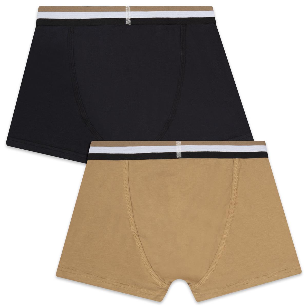 Boys Black Logo Underwear Set(2 Pack)