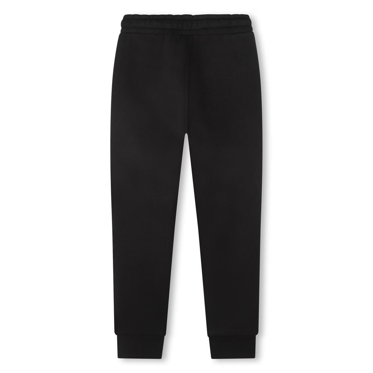Boys Black Logo Cotton Trousers