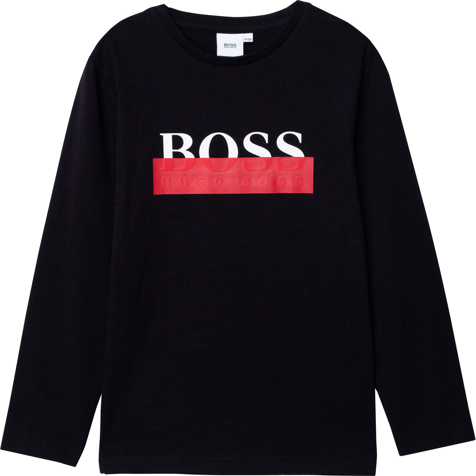 Boys Black Logo Cotton T-Shirt