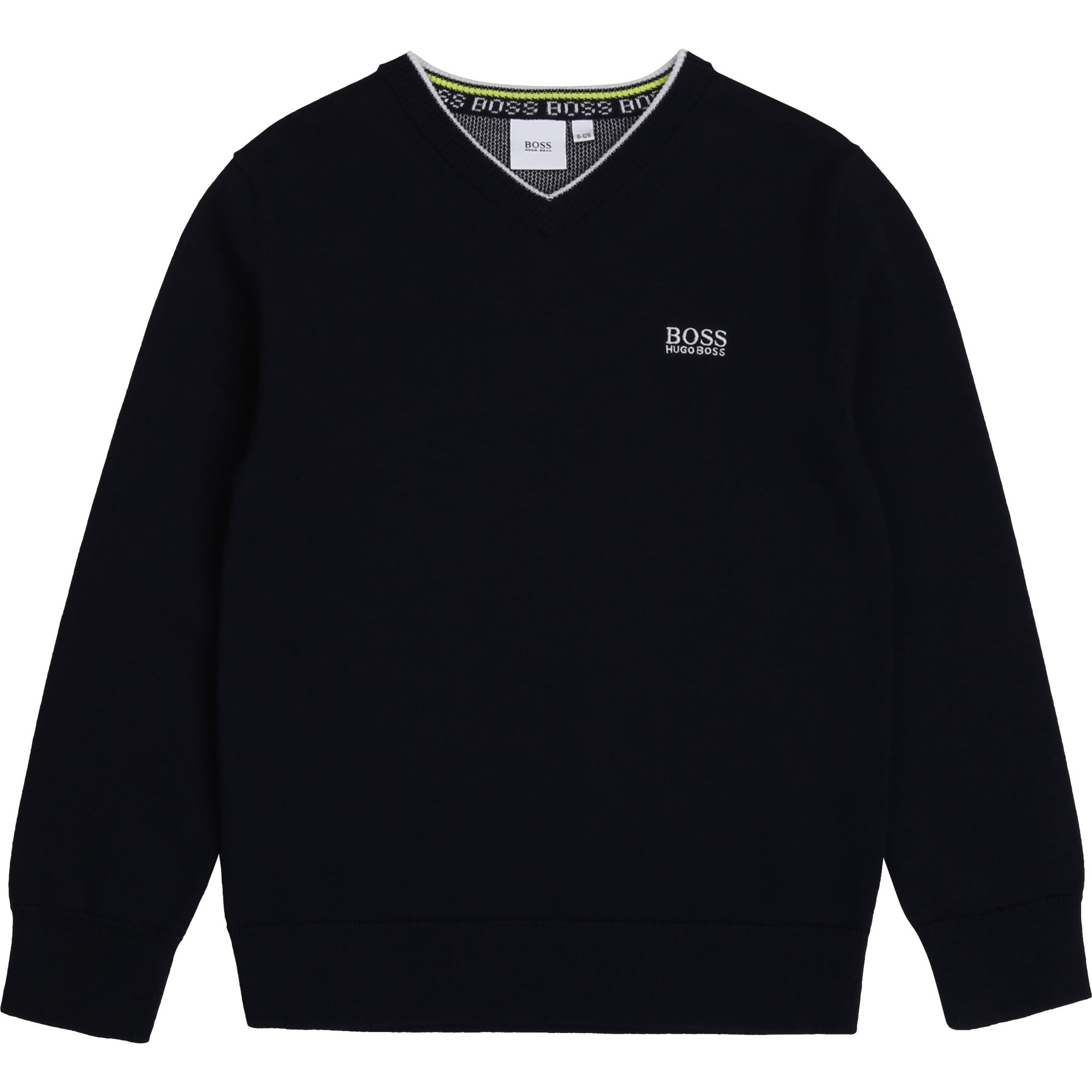 Boys Dark Navy Logo Cotton Jumper