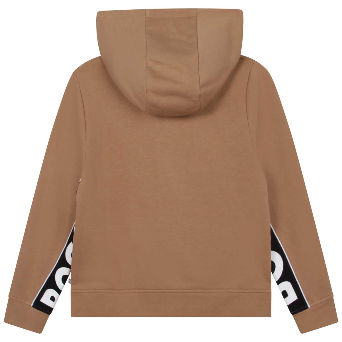 Boys Camel Hooded Sweatshirt