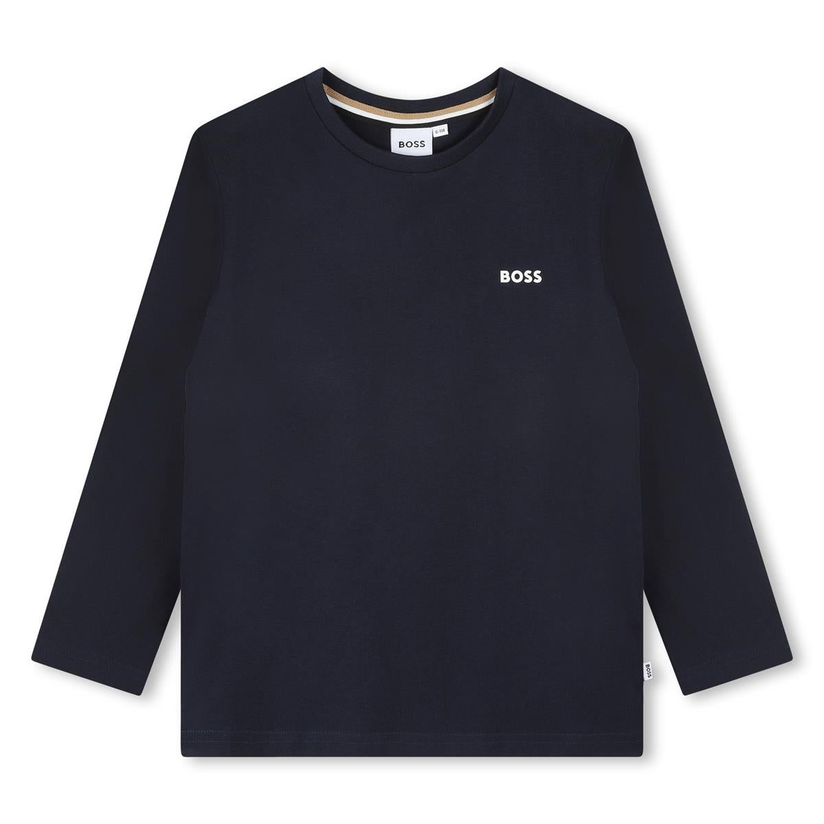 Boys Blue Logo Cotton T-Shirt