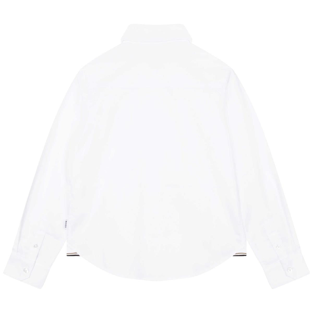 Boys White Cotton Shirt