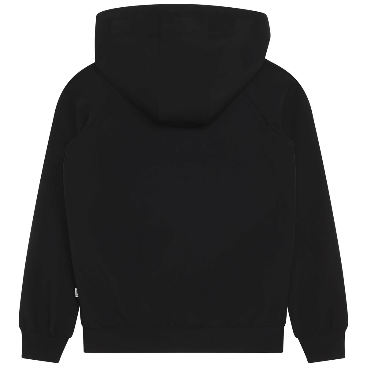 Boys Black Hooded Cotton Sweatshirt