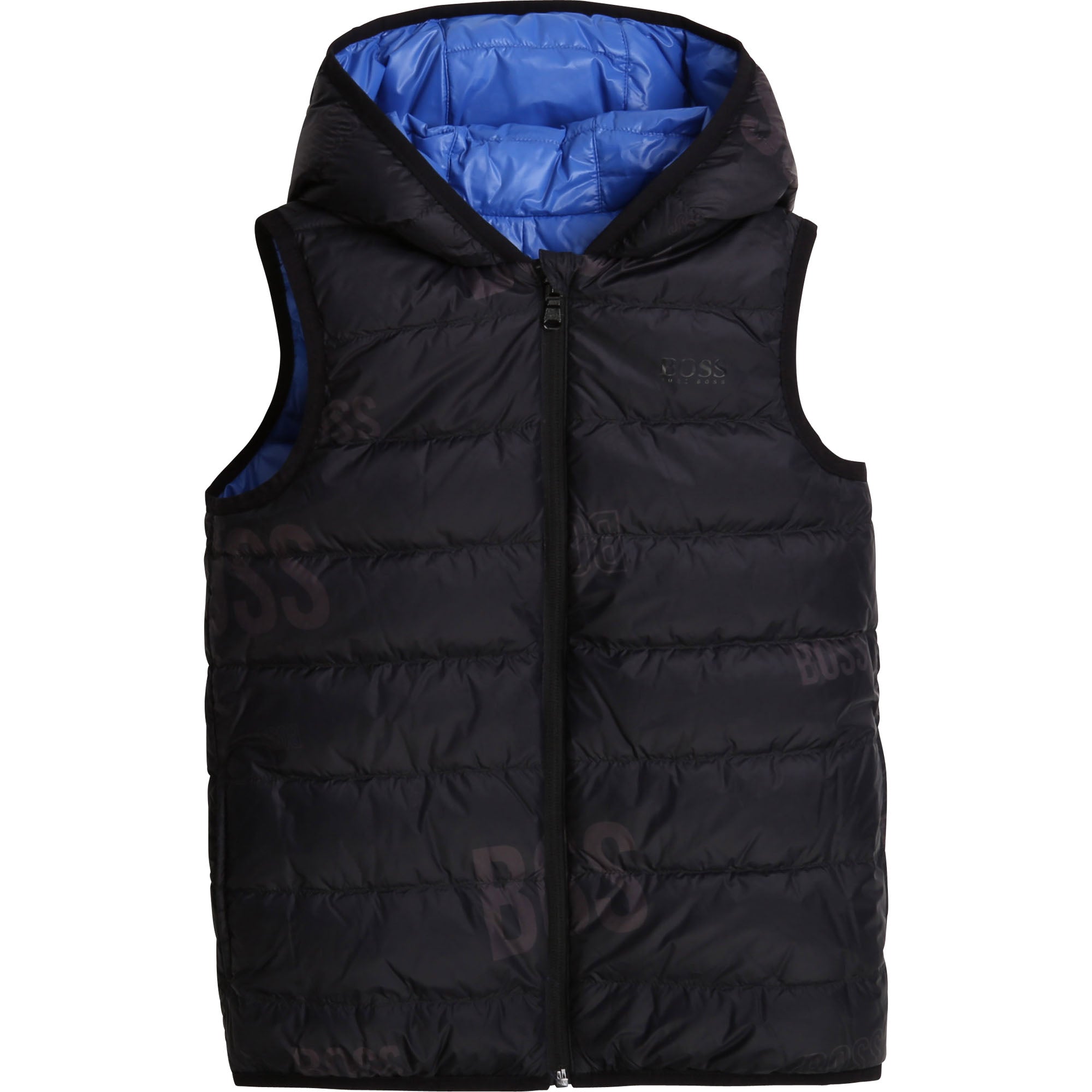 Boys Black & Blue Padded Down Vest