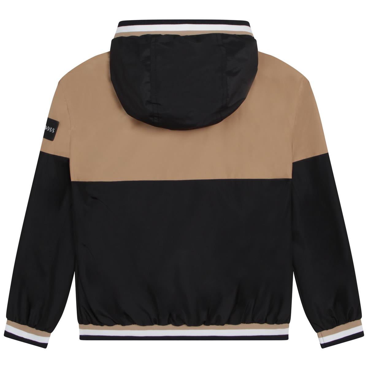 Boys Camel Zip-Up Top