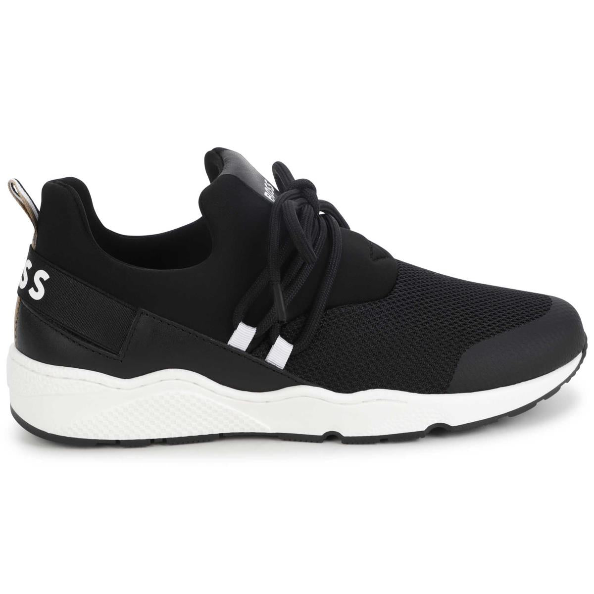 Boys Black Logo Shoes