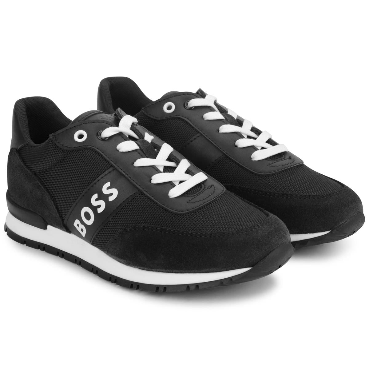 Boys Black Logo Shoes