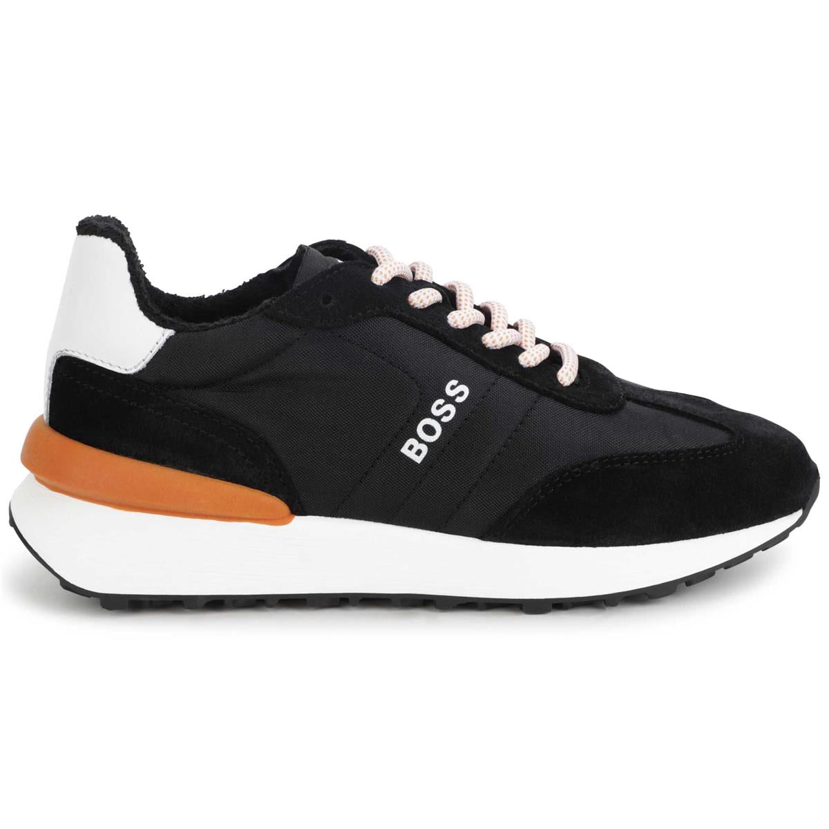 Boys Black Logo Shoes