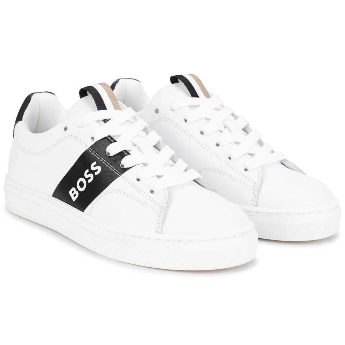 Boys White Logo Shoes