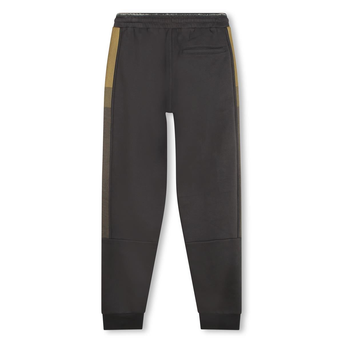 Boys Dark Grey Logo Cotton Trousers