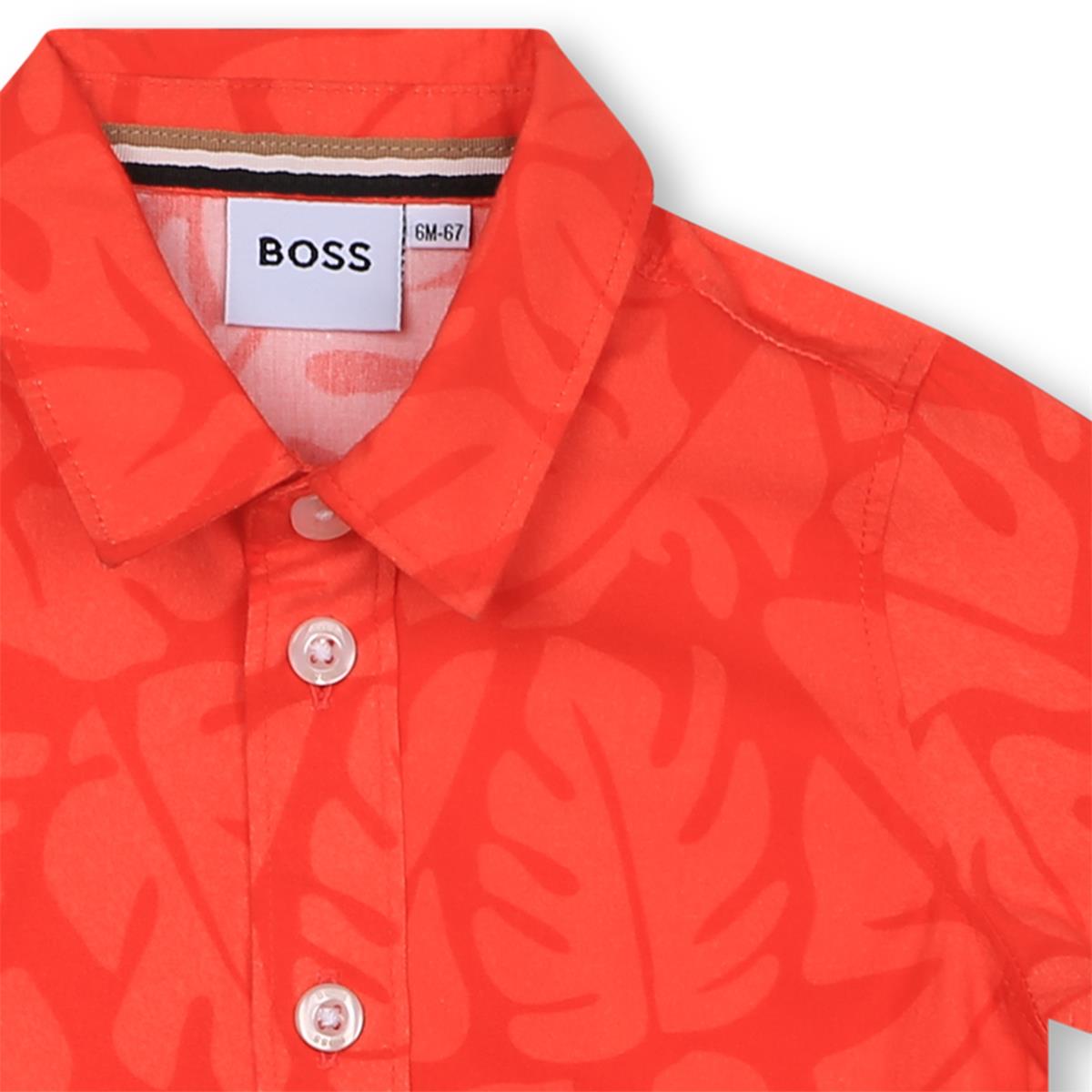 Baby Boys Orange Cotton Shirt