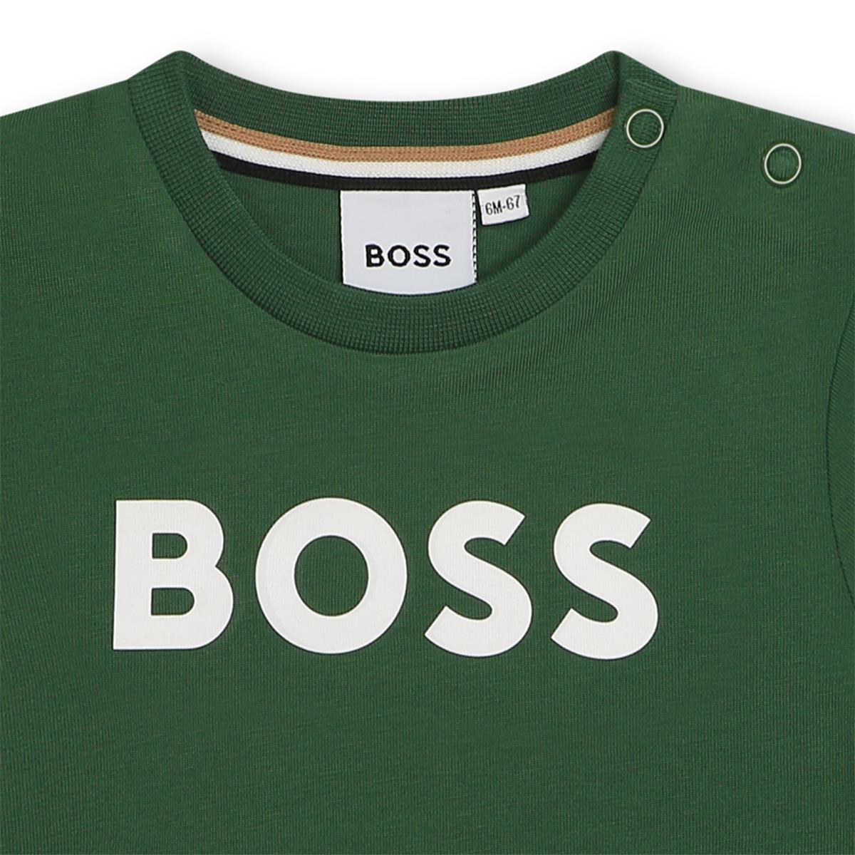 Baby Boys Green Cotton T-Shirt