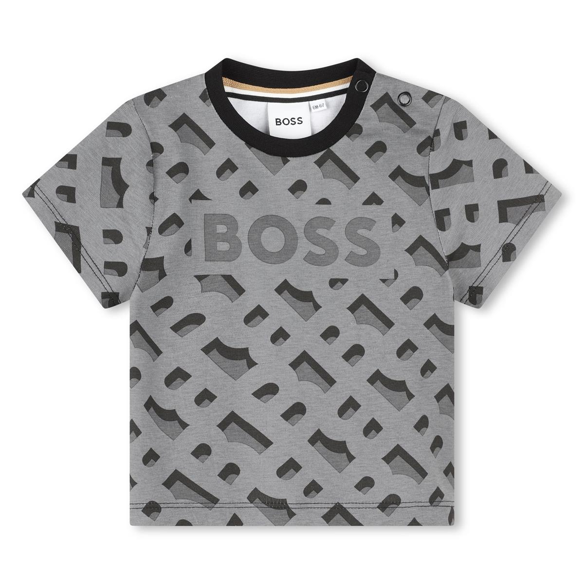 Baby Boys Grey Logo Cotton T-Shirt