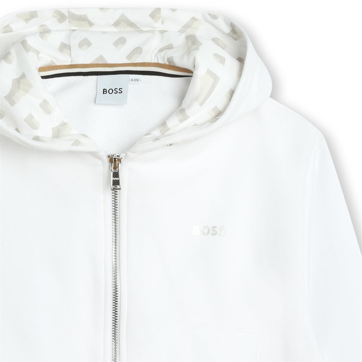 Boys White Zip-Up Top