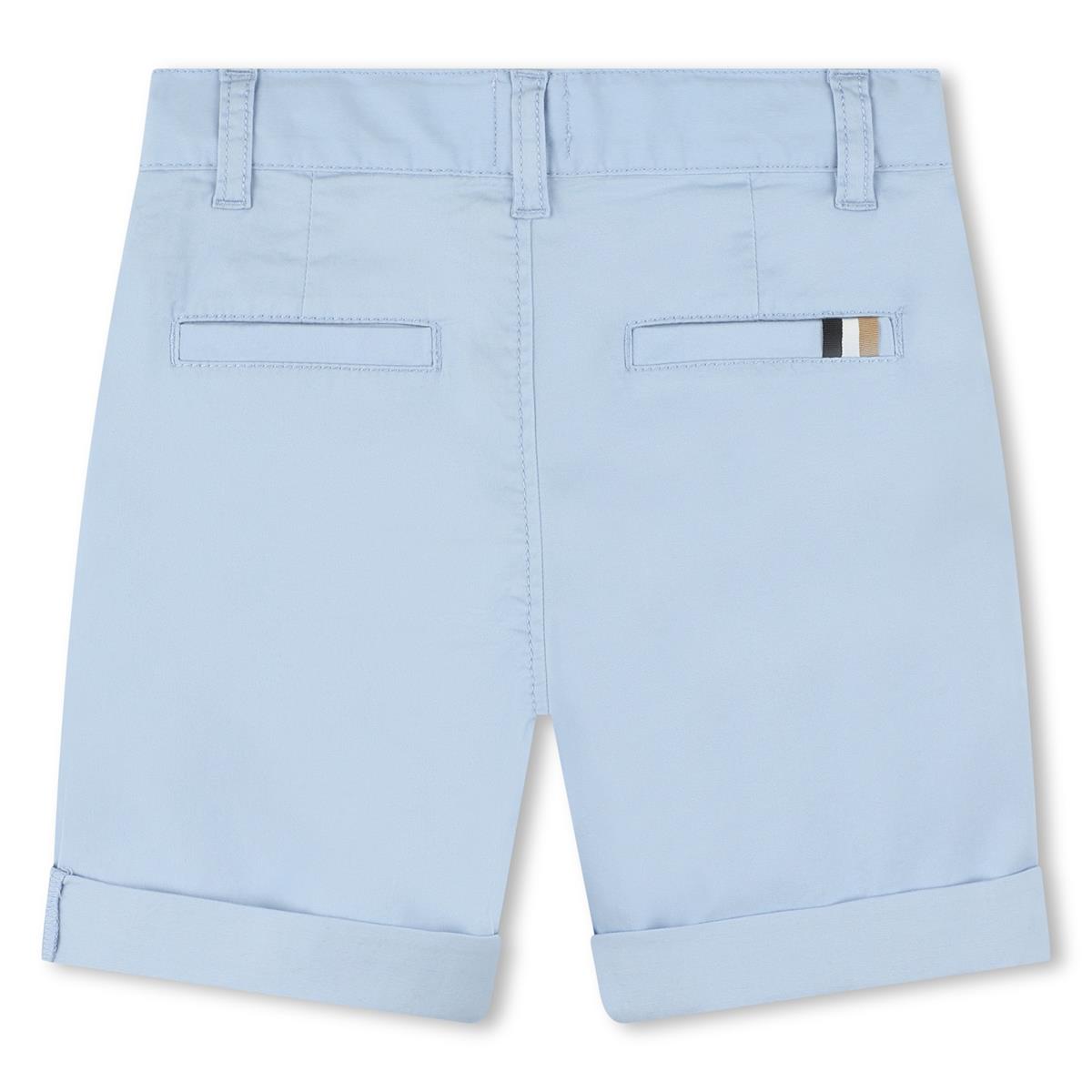 Boys Light Blue Cotton Shorts