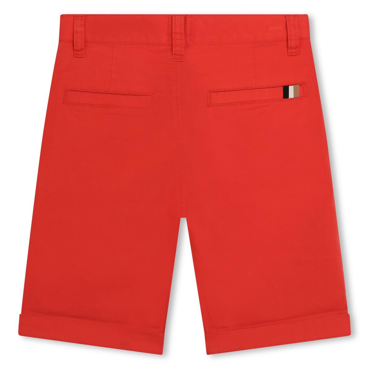 Boys Orange Cotton Shorts