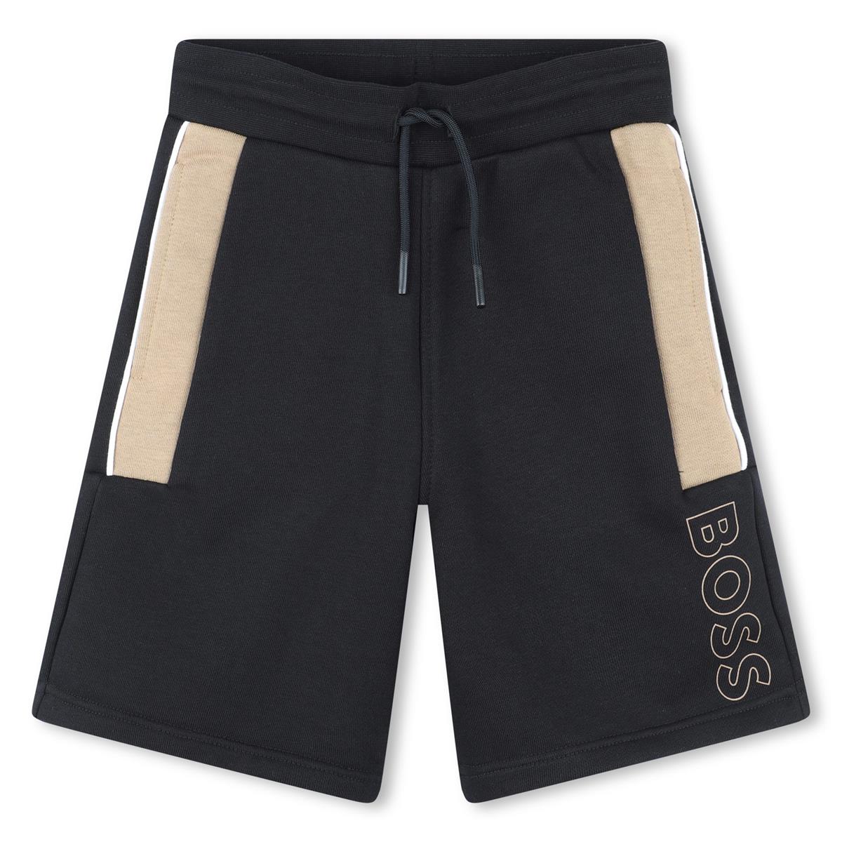 Boys Black Cotton Shorts