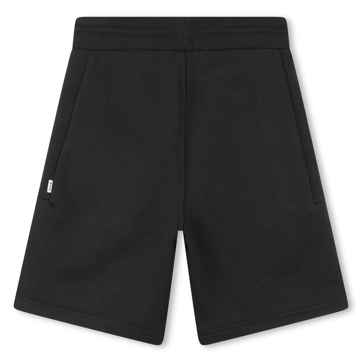 Boys Black Cotton Shorts