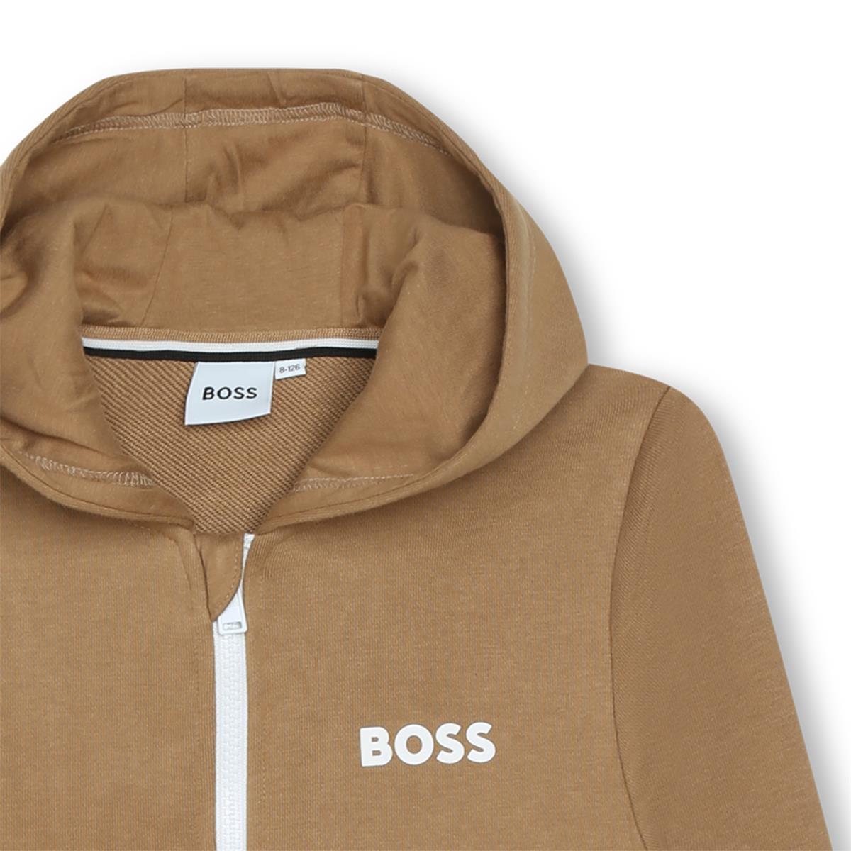 Boys Camel Zip-Up Top