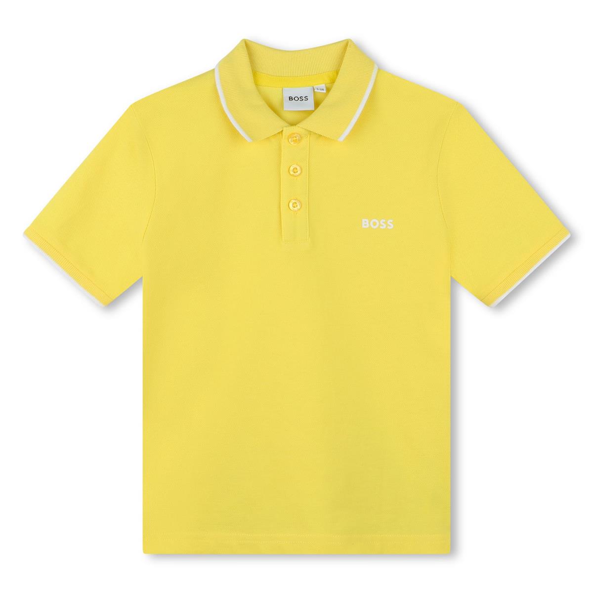 Boys Yellow Cotton Polo Shirt