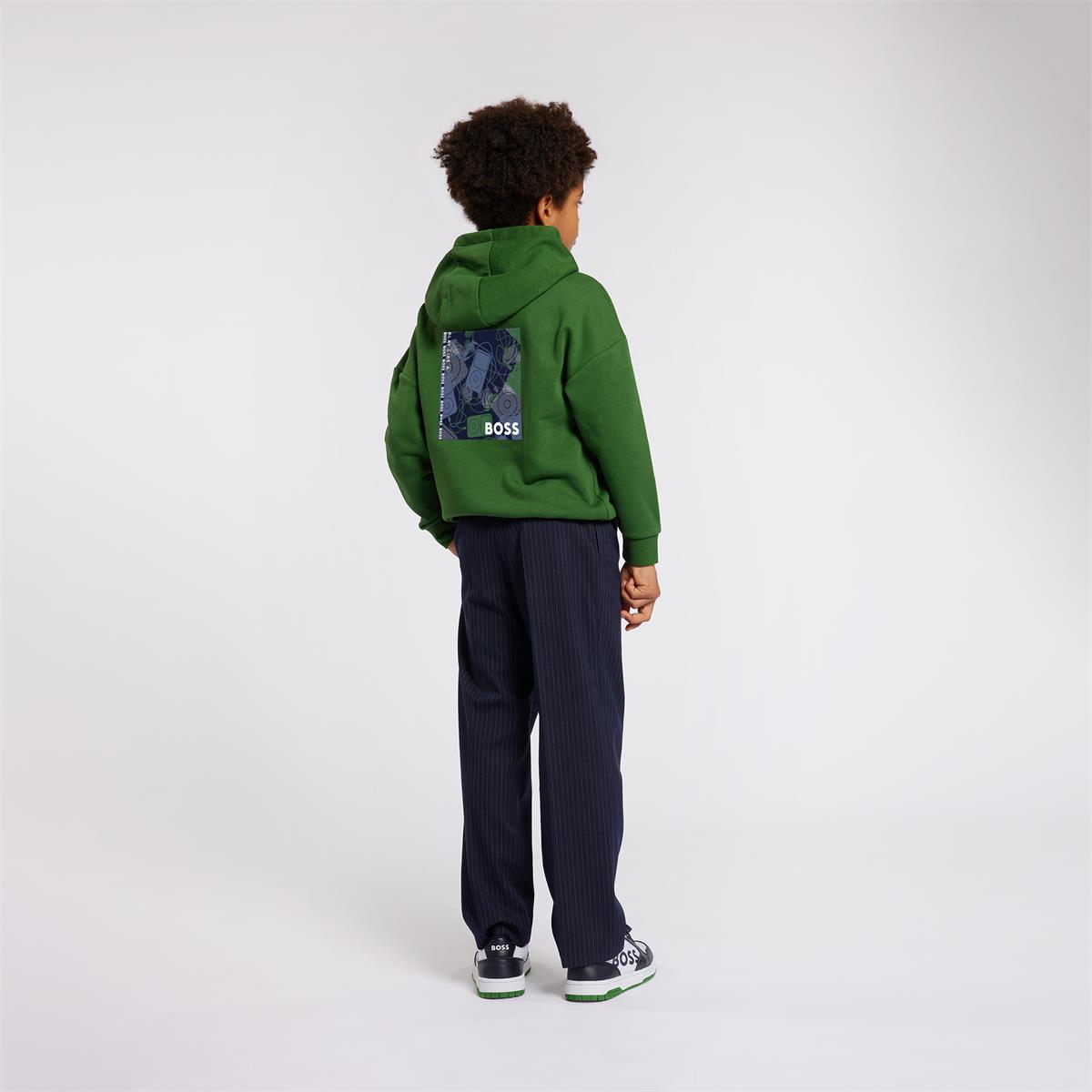 Boys Green Hooded Sweatshirt