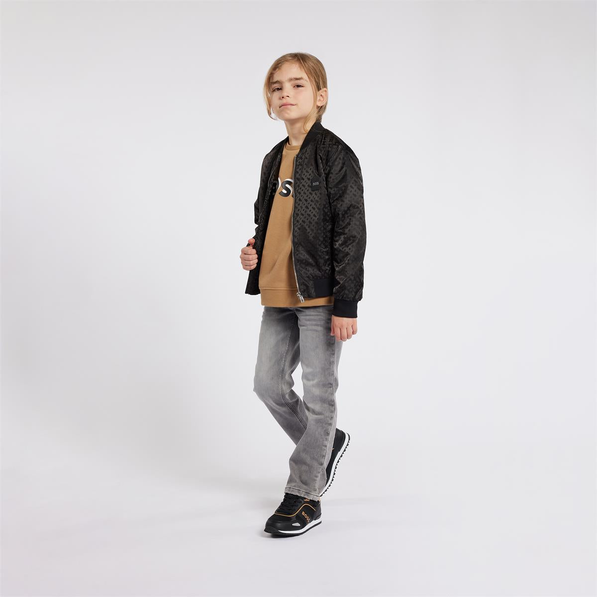 Boys Camel Cotton Sweatshirt