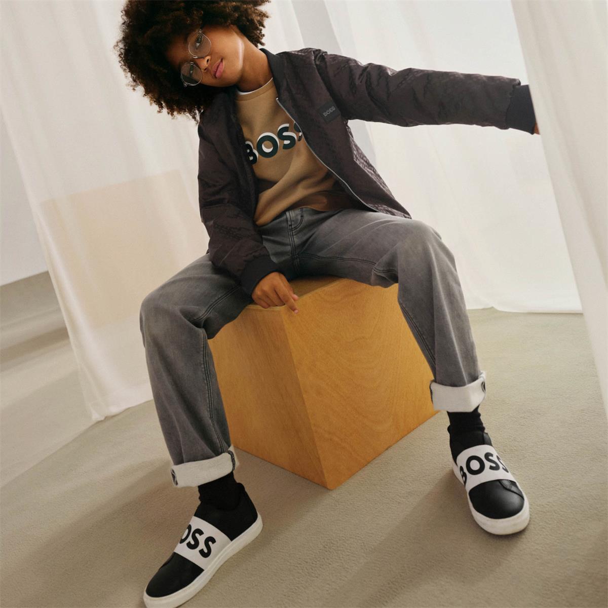 Boys Camel Cotton Sweatshirt
