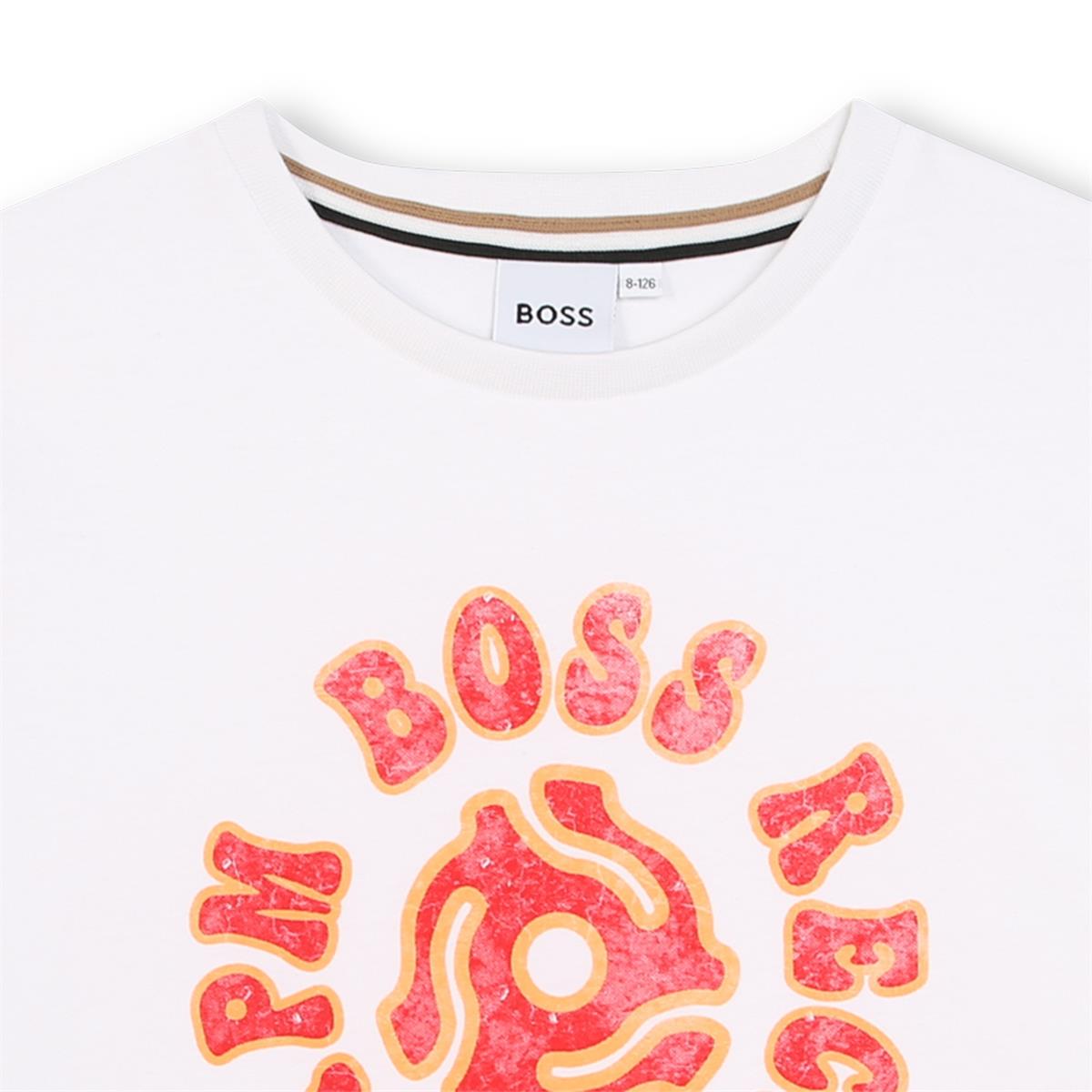 Boys White Cotton T-Shirt