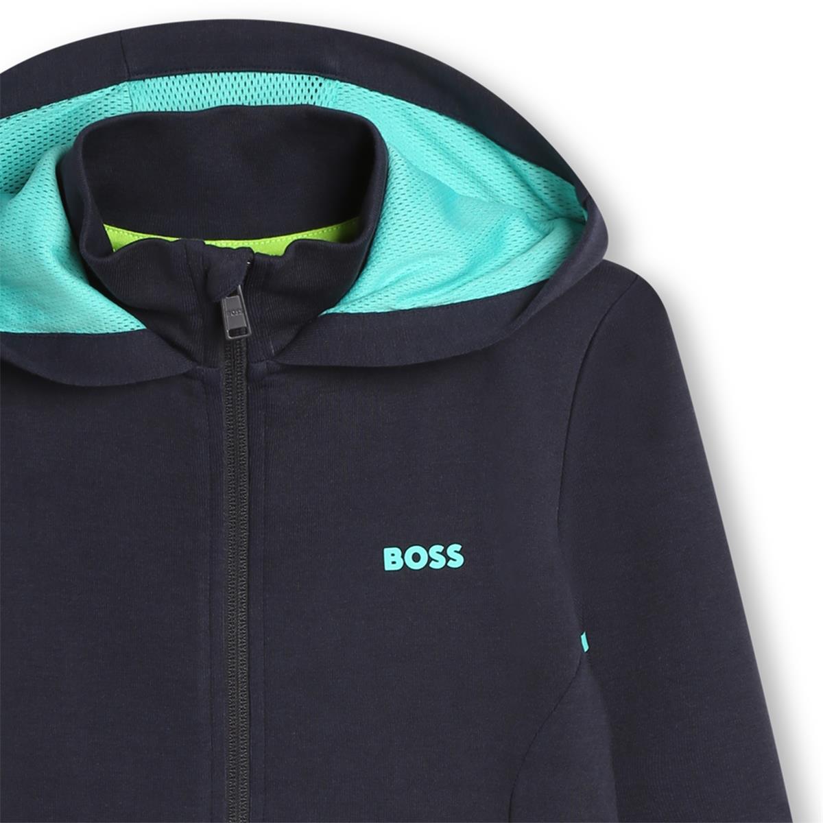 Boys Navy Zip-Up Top