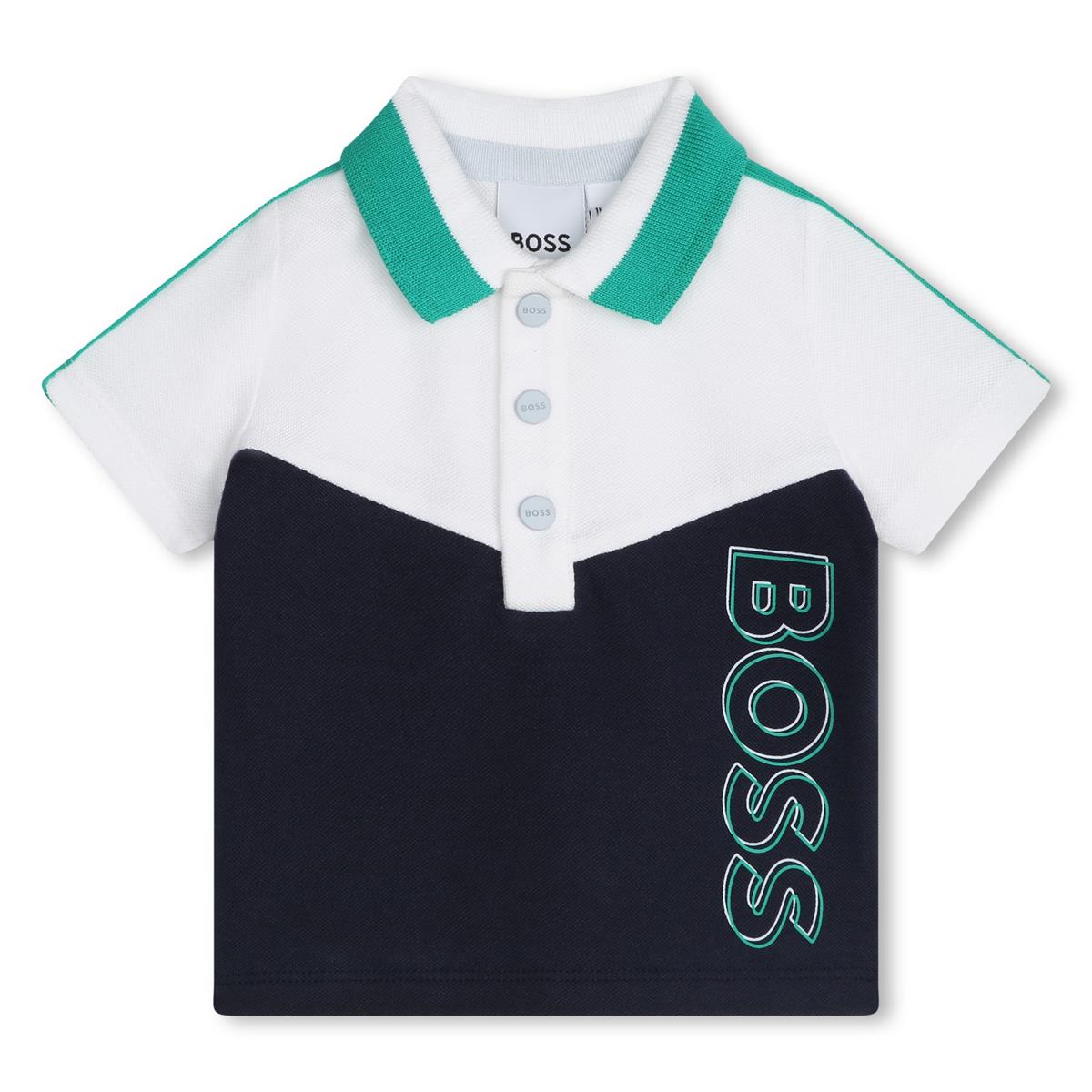 Baby Boys White Cotton Polo Shirt