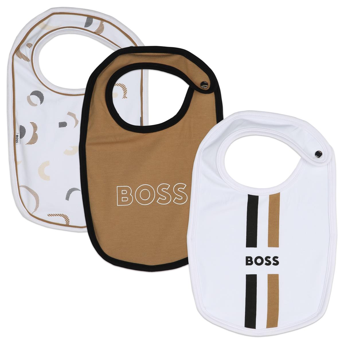 Baby Boys White Bib Set(3 Pack)