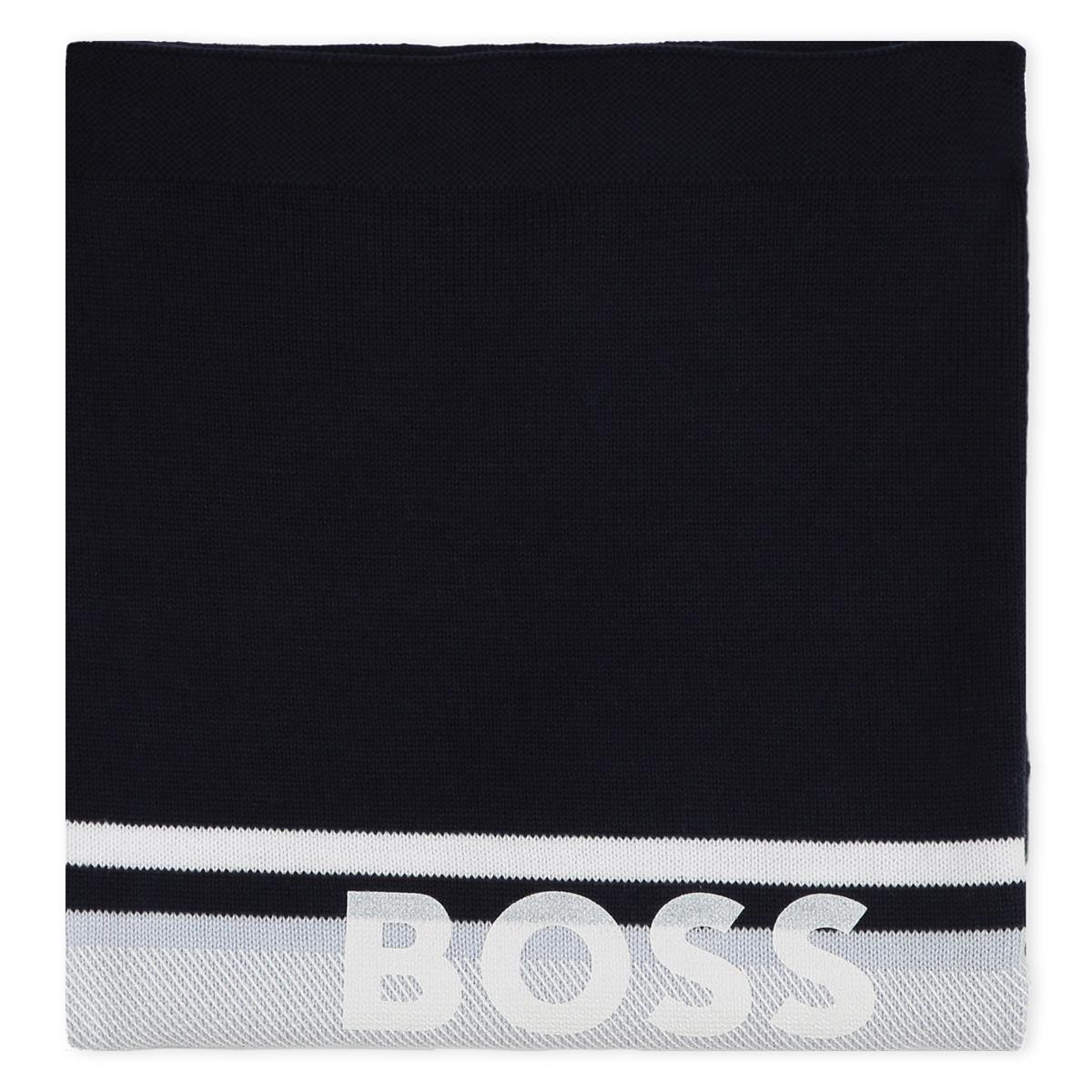 Baby Boys & Girls Navy Cotton Blanket(75x75cm)