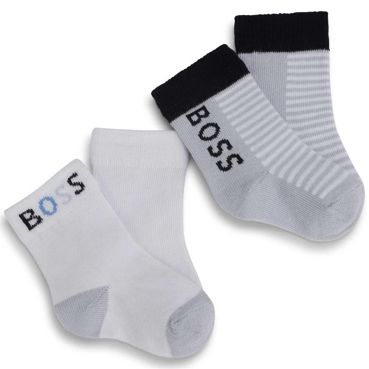Baby Boys White Logo Socks(2 Pack)