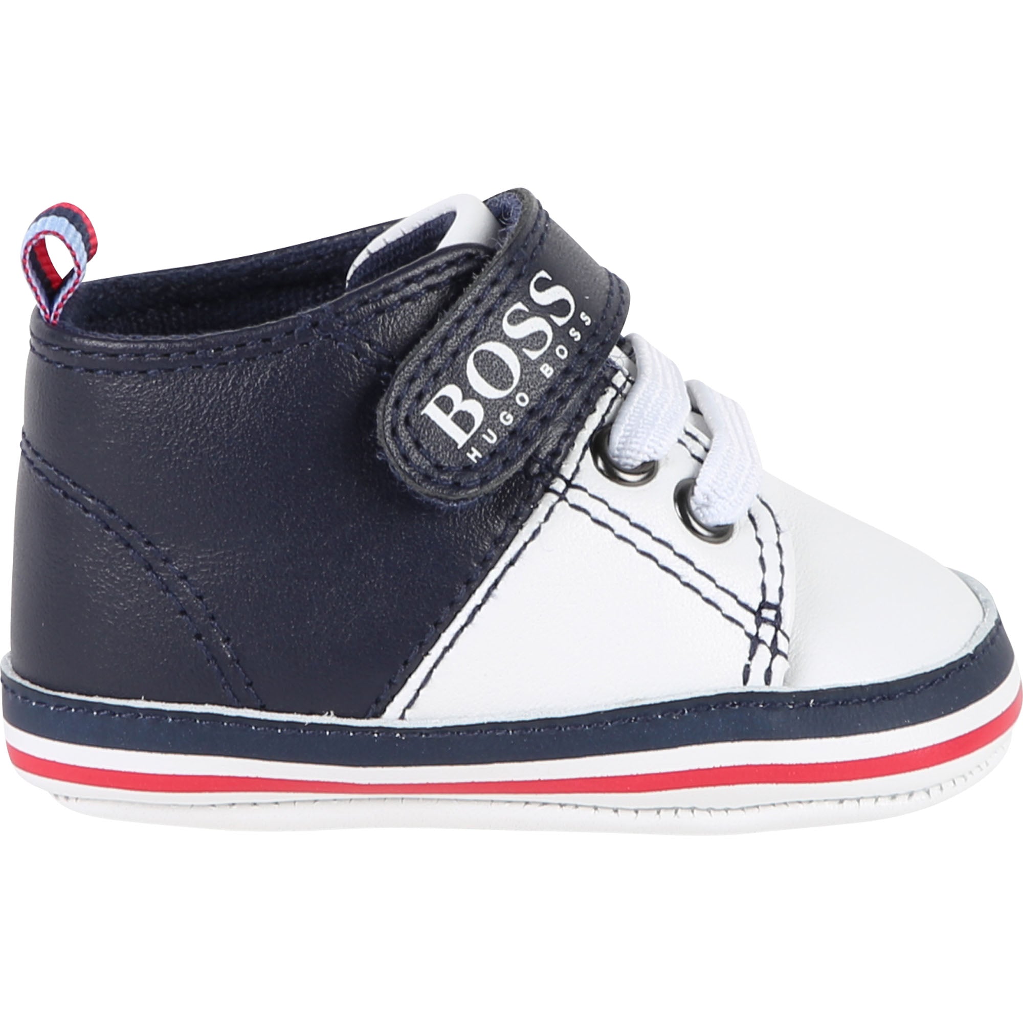 Baby Boys Black & White Cow Leather Shoes