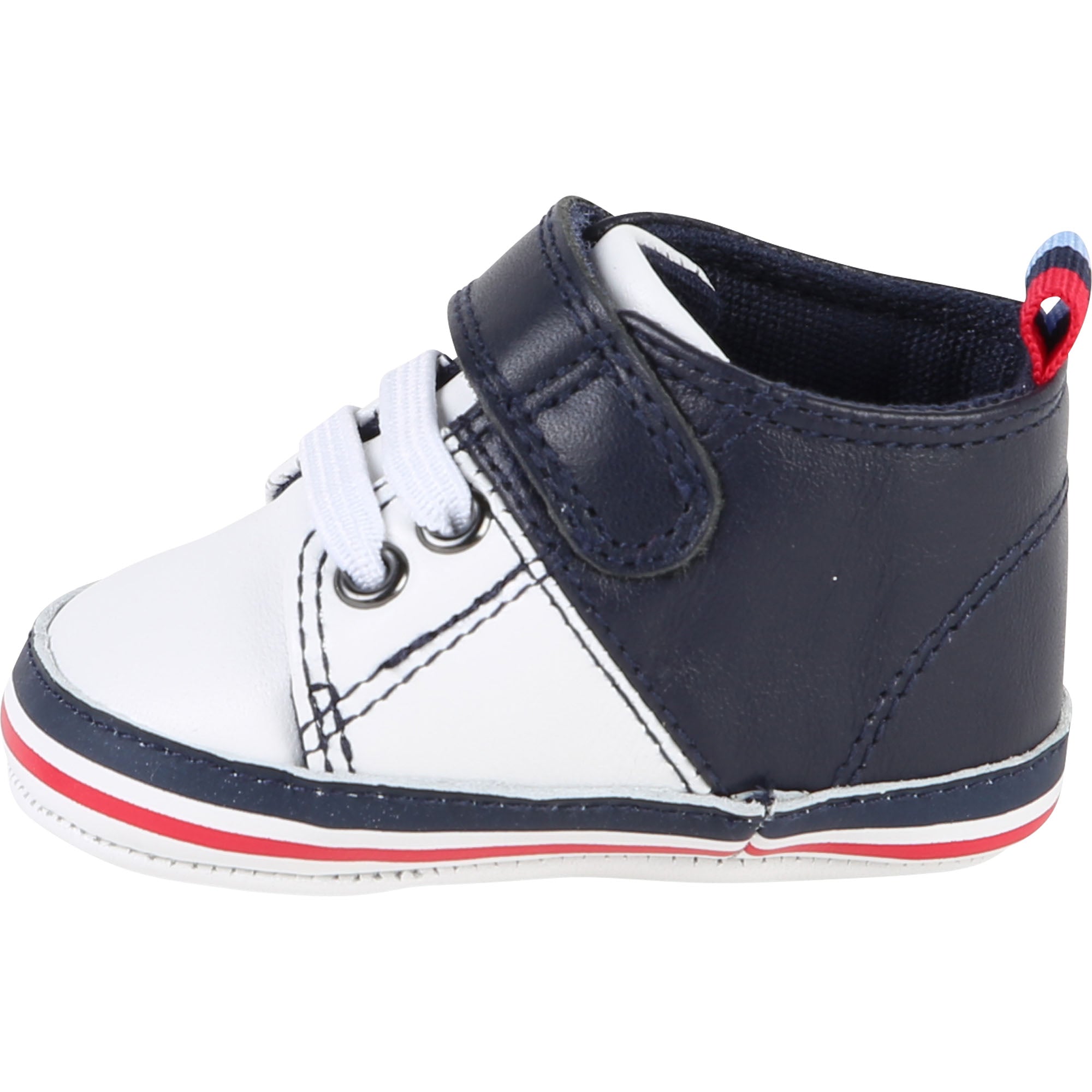 Baby Boys Black & White Cow Leather Shoes